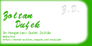 zoltan dufek business card