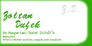 zoltan dufek business card